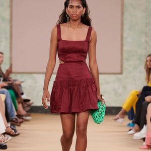 Beautiful burgundy aje  Pleated Mini Dress